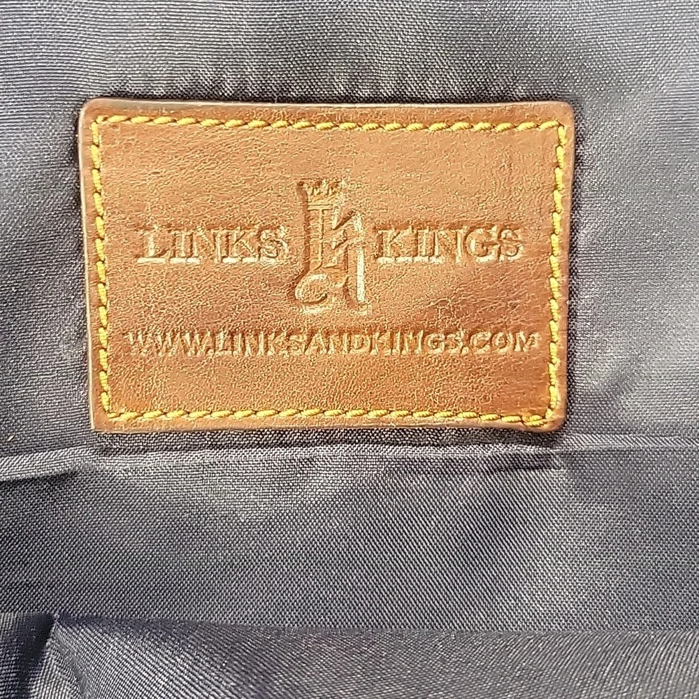 Men's Links & Kings Navy and Brown Canvas Leather Backpack New